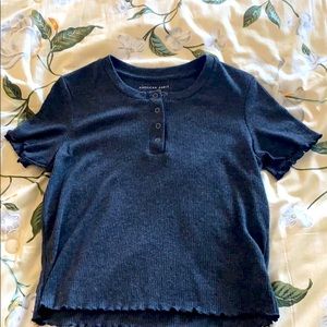American eagle cropped buttoned shirt